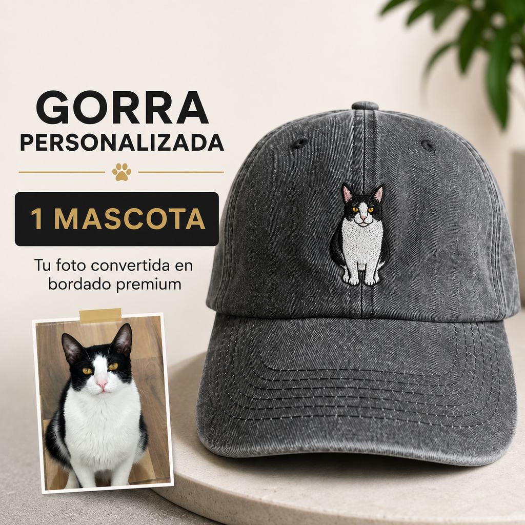 (1 MASCOTA) GORRA PERSONALIZADA